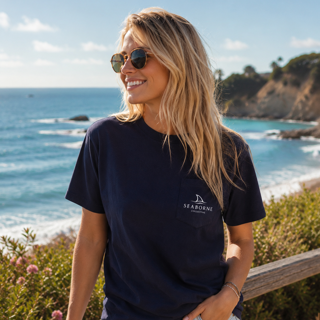 T-shirt à poche Requin