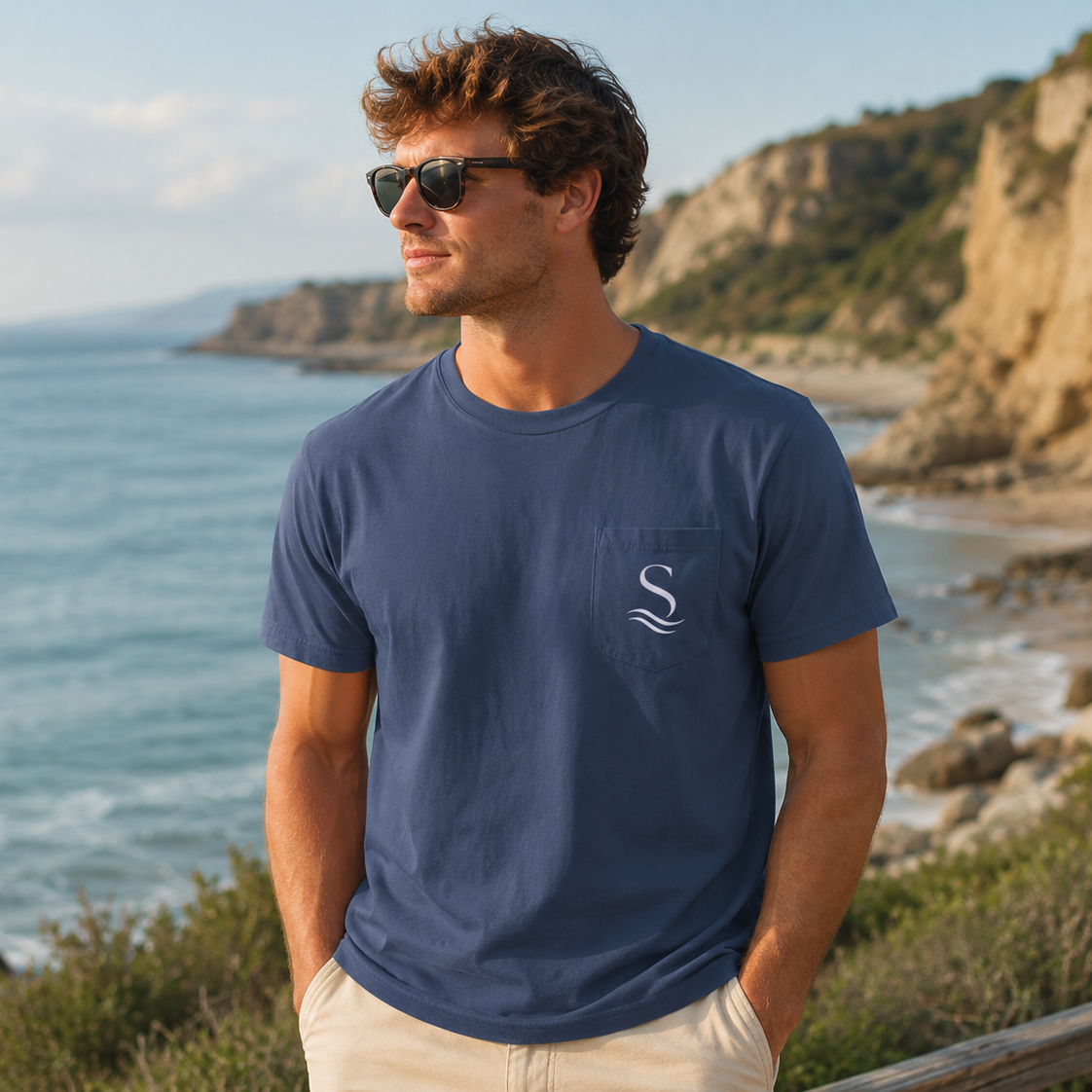 T-shirt à poche Seaborne
