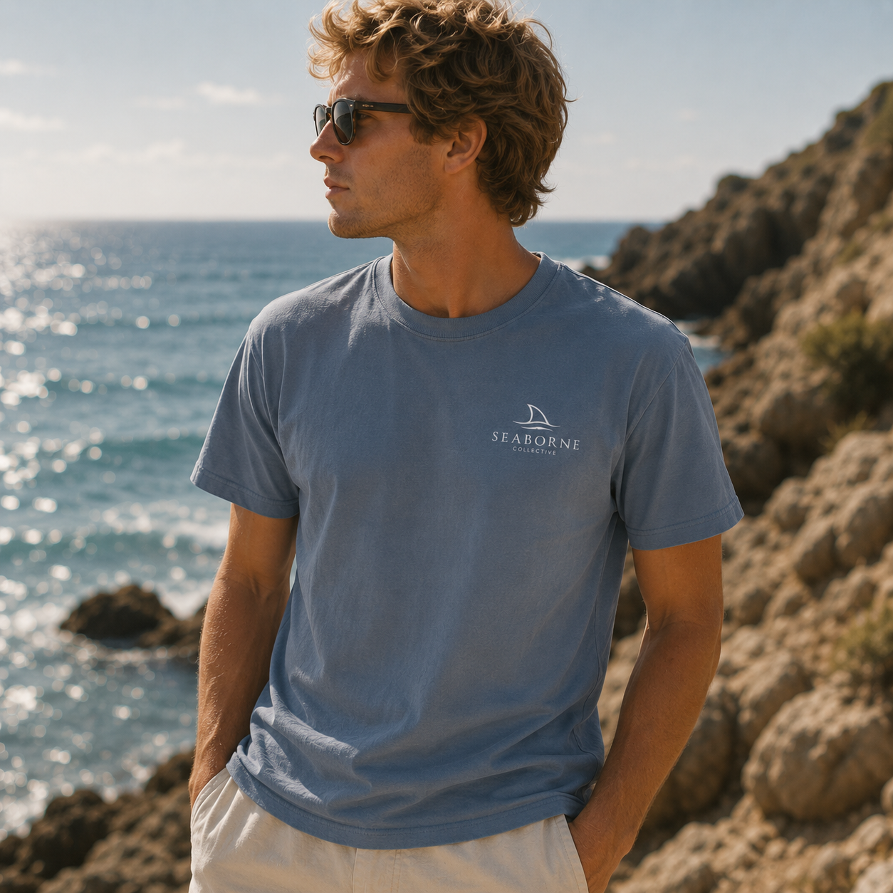 T-shirt classique Requin – Logo poitrine